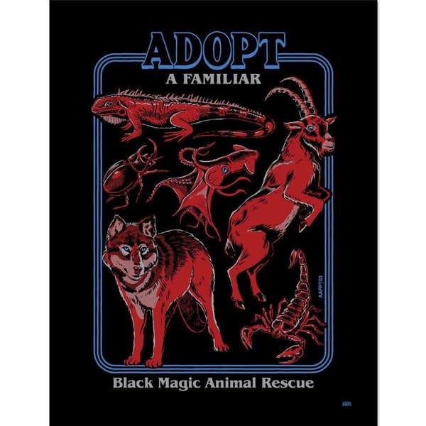 Steven Rhodes Adopt A Familiar Part 3 Framed Poster Orange/Black/Blue 40cm x 30cm
