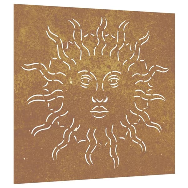 Puutarhaseinäkoriste 55x55 cm corten teräs aurinkokuvio - Puutarhaseinäkoriste - Puutarhaseinäkoristeet - Home & Living