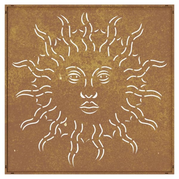 Puutarhaseinäkoriste 55x55 cm corten teräs aurinkokuvio - Puutarhaseinäkoriste - Puutarhaseinäkoristeet - Home & Living