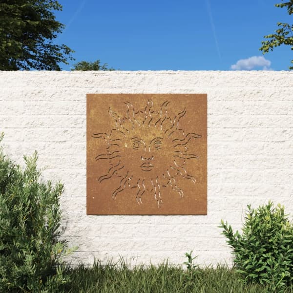 Puutarhaseinäkoriste 55x55 cm corten teräs aurinkokuvio - Puutarhaseinäkoriste - Puutarhaseinäkoristeet - Home & Living