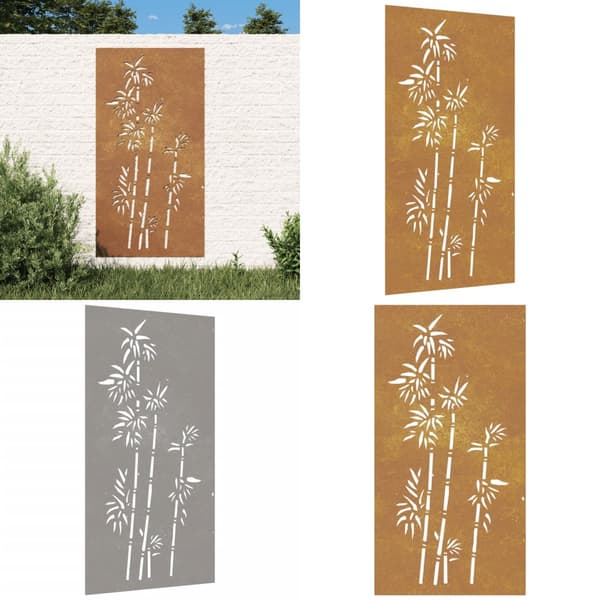 Puutarhaseinäkoriste 105x55 cm corten teräs bambukuvio - Puutarhaseinäkoriste - Puutarhaseinäkoristeet - Home & Living
