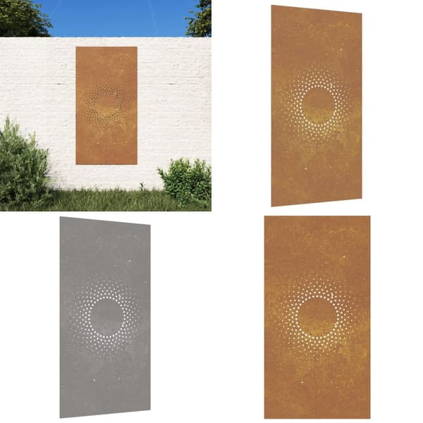 Udendørs vægdekoration 105x55 cm soldesign cortenstål - Havedekoration - Havedekorationer - Home & Living