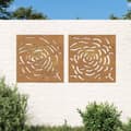 Pikkukuva 2 / 9: Puutarhaseinäkoristeet 2 kpl 105x55 cm corten teräs ruusukuvio - Puutarhaseinäkoriste - Puutarhaseinäkoristeet - Home & Living