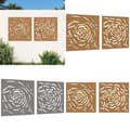 Pikkukuva 1 / 9: Puutarhaseinäkoristeet 2 kpl 105x55 cm corten teräs ruusukuvio - Puutarhaseinäkoriste - Puutarhaseinäkoristeet - Home & Living