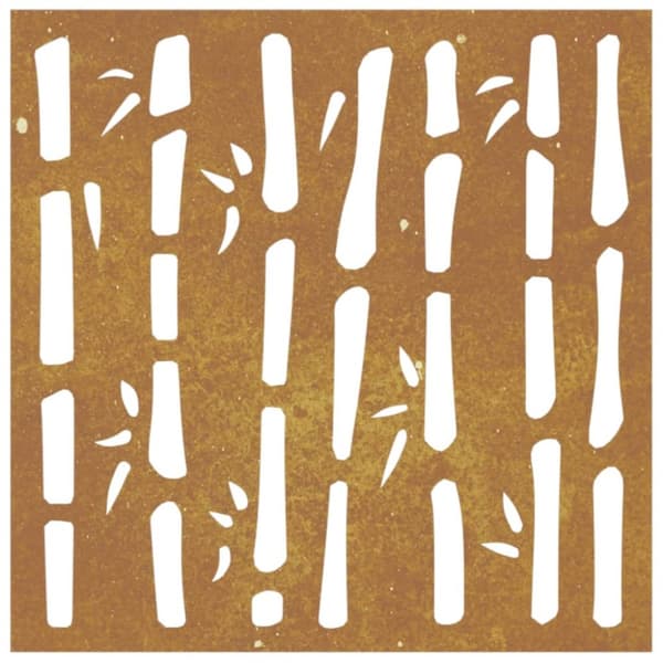 Puutarhaseinäkoriste 55x55 cm corten teräs bambukuvio - Puutarhaseinäkoriste - Puutarhaseinäkoristeet - Home & Living