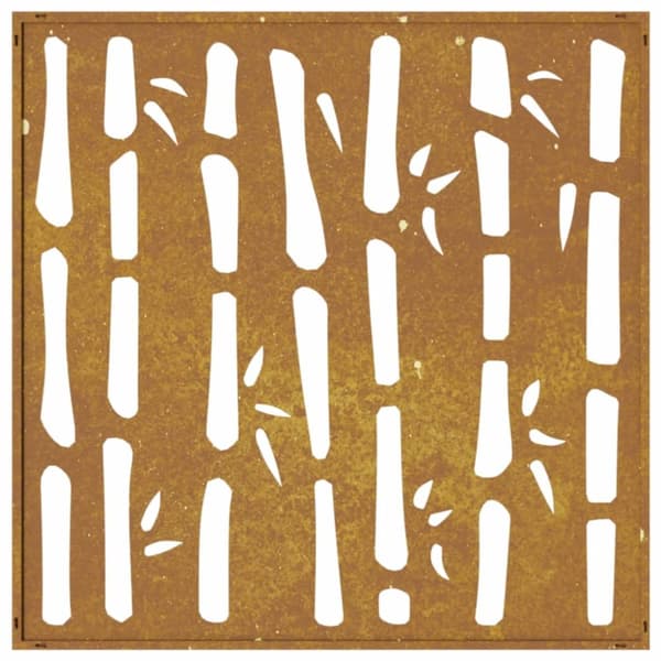 Puutarhaseinäkoriste 55x55 cm corten teräs bambukuvio - Puutarhaseinäkoriste - Puutarhaseinäkoristeet - Home & Living
