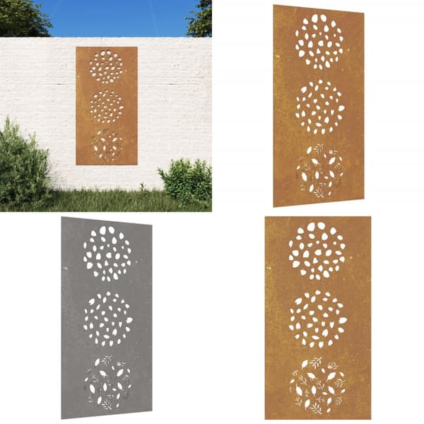 Puutarhaseinäkoriste 105x55 cm corten teräs lehtikuvio - Puutarhaseinäkoriste - Puutarhaseinäkoristeet - Home & Living