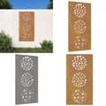 Pikkukuva 1 / 9: Puutarhaseinäkoriste 105x55 cm corten teräs lehtikuvio - Puutarhaseinäkoriste - Puutarhaseinäkoristeet - Home & Living