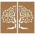 Pikkukuva 5 / 9: Puutarhaseinäkoristeet 2 kpl 105x55 cm corten teräs puukuvio - Puutarhaseinäkoriste - Puutarhaseinäkoristeet - Home & Living