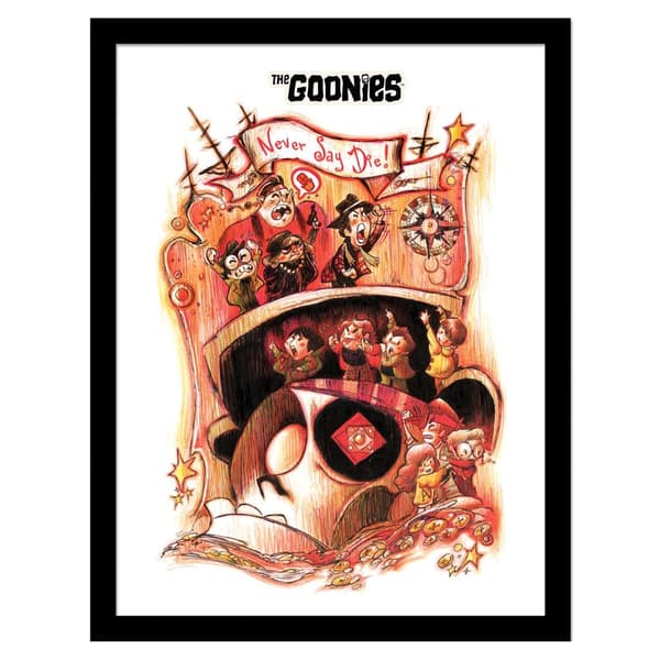 The Goonies Never Say Die Sketch Print Multicoloured 40cm x 30cm