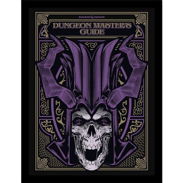 Dungeons & Dragons Dungeon Masters Guide Framed Poster Black/Purple/Gold 40cm x 30cm