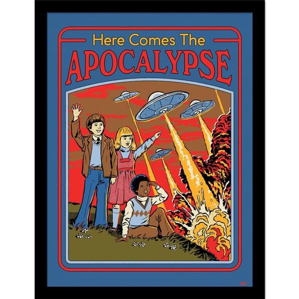Steven Rhodes Here Comes The Apocalypse Framed Poster Multicoloured 40cm x 30cm