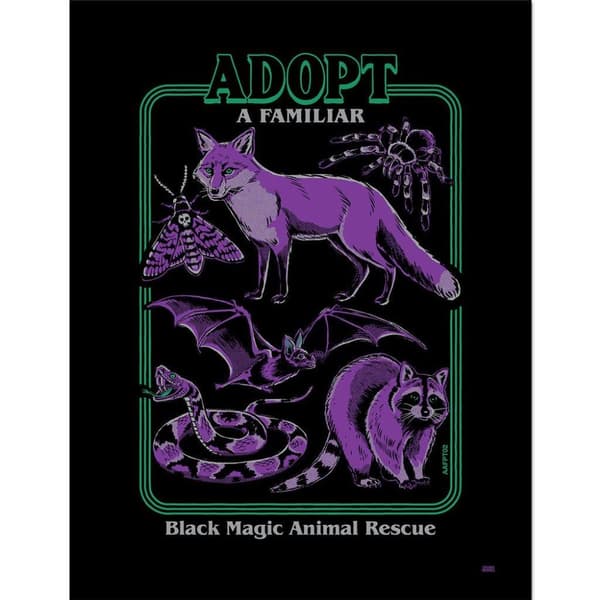 Steven Rhodes Adopt A Familiar Part 2 Framed Poster Black/Green/Purple 40cm x 30cm