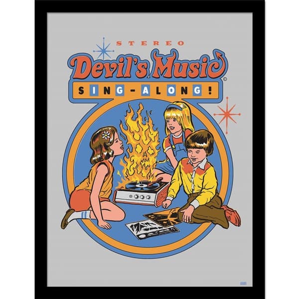 Steven Rhodes Devil´s Music Sing Along Framed Poster Multicoloured 40cm x 30cm