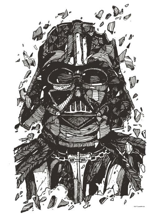 Affisch - Star Wars - 612191 - Svart och vitt - 50 x 70 cm - Väggdekoration