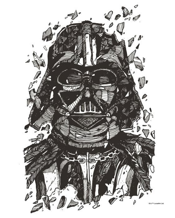 Affisch - Star Wars - 612190 - Svart och vit - 40 x 50 cm - Väggdekoration