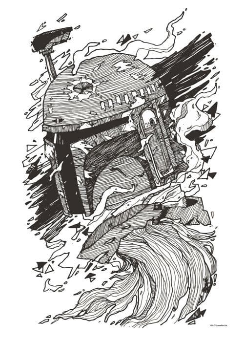 Affisch - Star Wars - 612185 - Svart och vit - 50 x 70 cm - Vägghängning