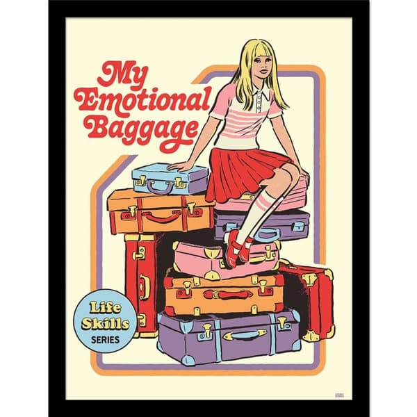 Steven Rhodes My Emotional Baggage Framed Poster Multicoloured 40cm x 30cm