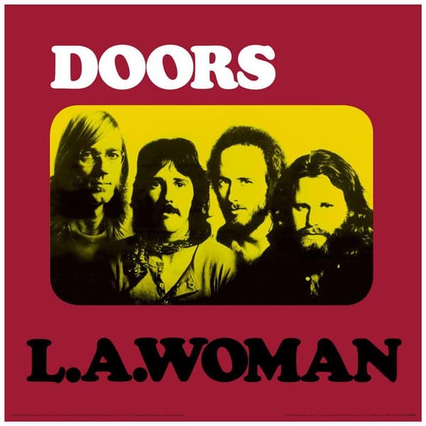 The Doors LA Woman Album Cover Print Red/Yellow/Black 30.5cm x 30.5cm