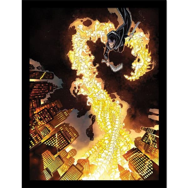 Doctor Strange Fire Framed Poster Black/Grey/Orange 40cm x 30cm