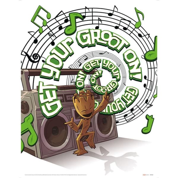 Guardians Of The Galaxy Get Your Groot On Print Green/Brown 40cm x 30cm