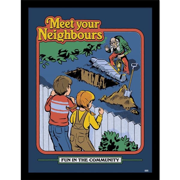 Steven Rhodes Meet Your Neighbours Framed Poster Multicoloured 40cm x 30cm