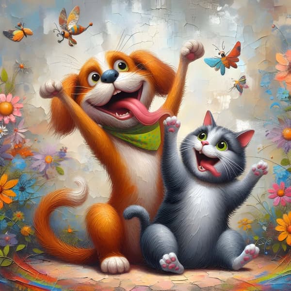 Hund och Katt 21×30 CM
