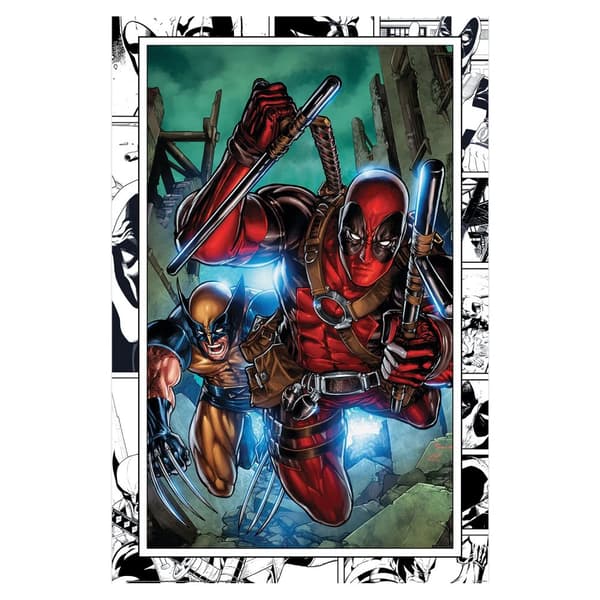 Marvel Comics Wolverine & Deadpool Poster Red/Blue/Yellow 91.5cm x 61cm x 0.1cm