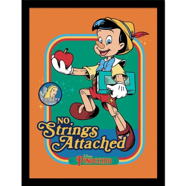 Disney Storybook Time Pinocchio Framed Poster Multicoloured 45cm x 35cm