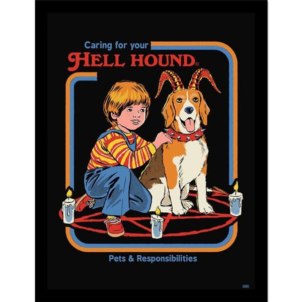 Steven Rhodes Hell Hound Framed Poster Black/Multicoloured 40cm x 30cm
