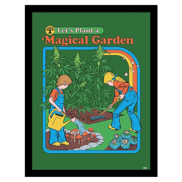 Steven Rhodes Let´s Plant A Magical Garden Print Green 40cm x 30cm