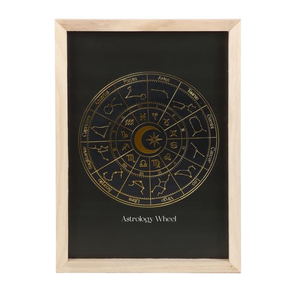 Something Different Astrology Wheel Framed Print Black One Size