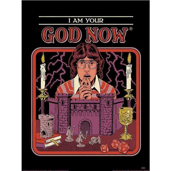Steven Rhodes I Am Your God Now Print Multicoloured 40cm x 30cm