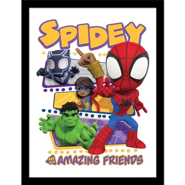 Marvel Spidey And His Amazing Friends Framed Poster Multicoloured 40cm x 30cm