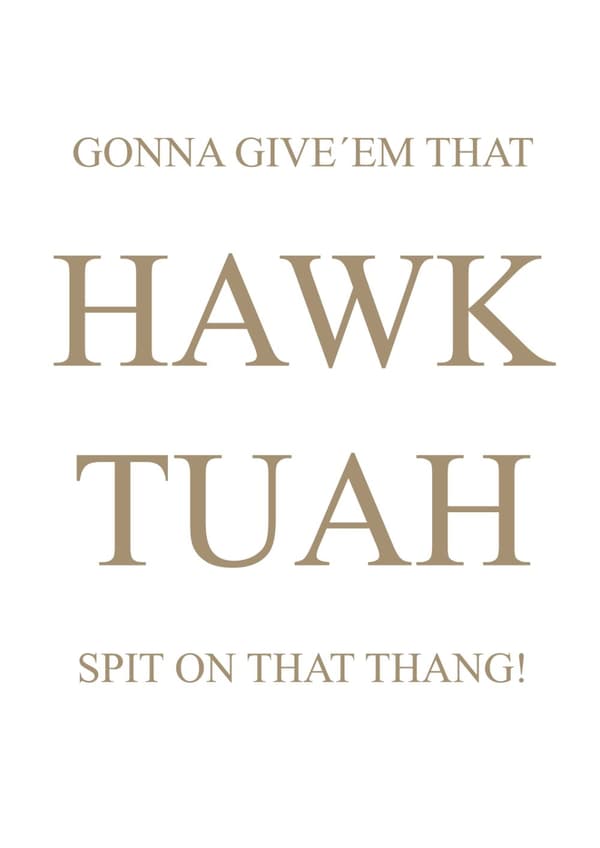 A3 Print - HAWK TUAH - SPIT ON THAT THANG - Brun text