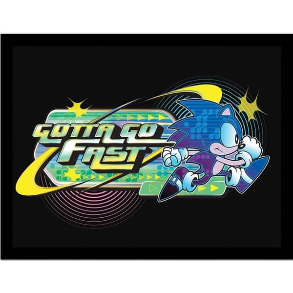 Sonic The Hedgehog Khaos Gotta Go Fast Framed Print Multicoloured 30cm x 40cm