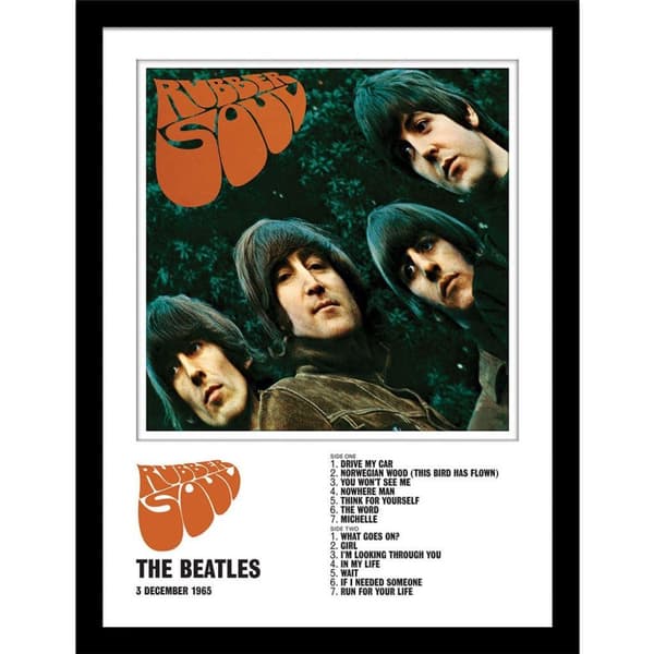 The Beatles Rubber Soul inramat tryck Multicoloured 40cm x 30cm