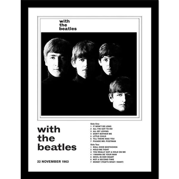 The Beatles With The Beatles Framed Print White/Black 40cm x 30cm