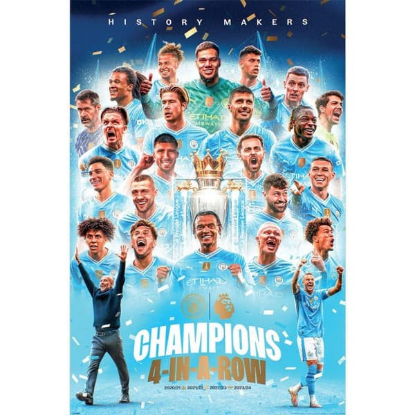 Manchester City FC Champions 2024 Maxi Poster