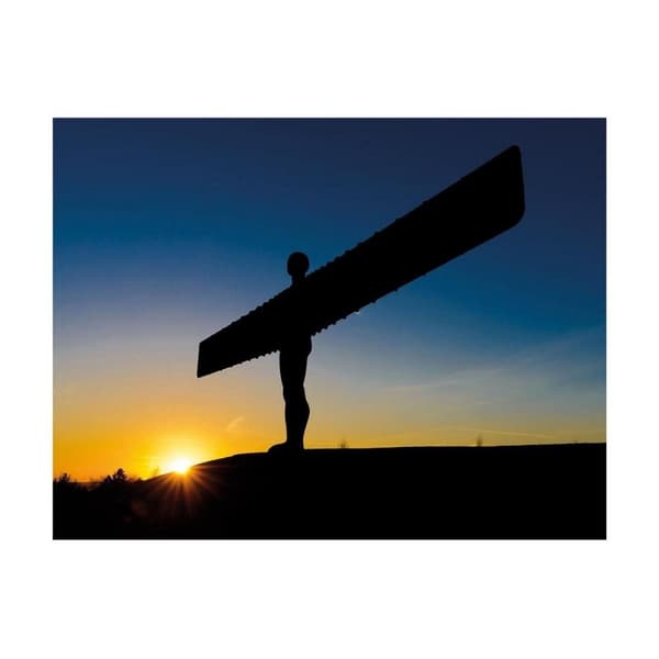 Angel of The North II Print Blue/Yellow 40cm x 50cm