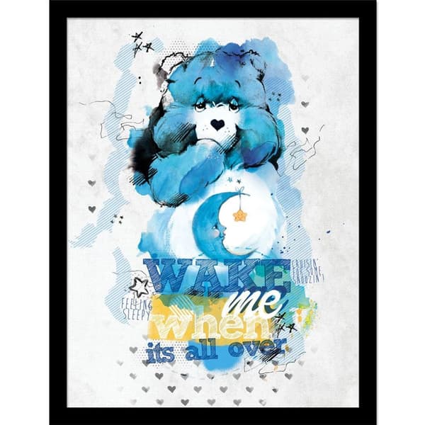 Care Bears Wake Me When Its All Over Framed Print Blue/White 40cm x 30cm