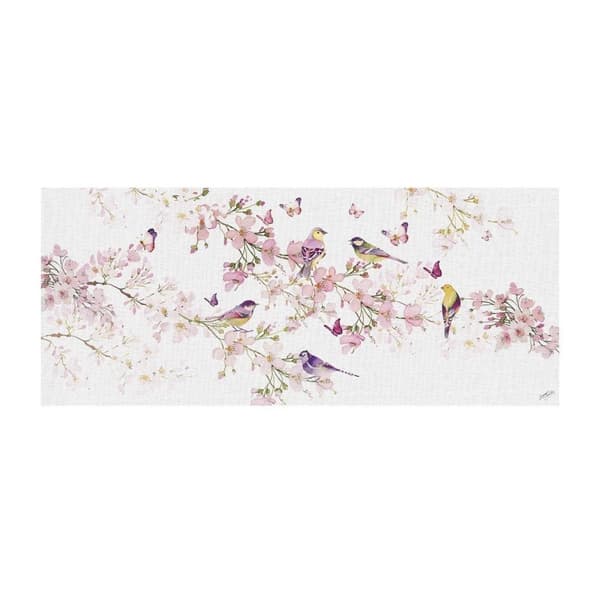 Summer Thornton Birds And Blossom Print Multicoloured 30cm x 60cm