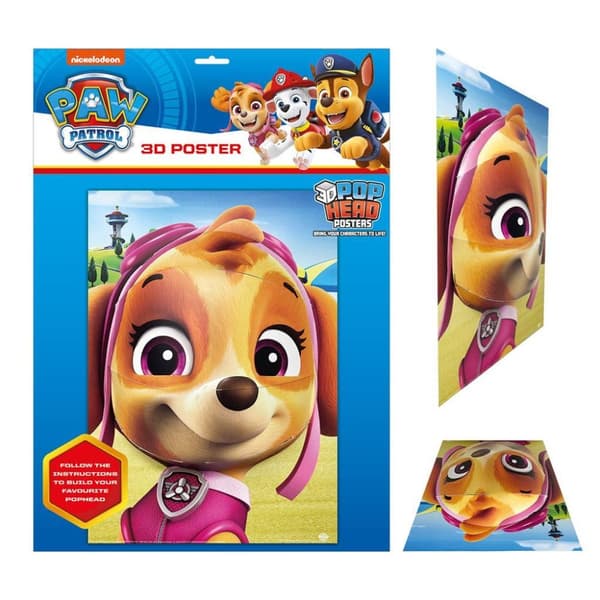 Paw Patrol Popheads 3D Skye Poster Multicoloured 44cm x 31.2cm