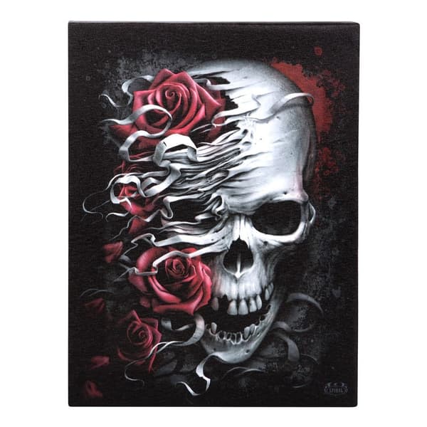 Spiral Direct Skulls N´ Roses Canvas Print Black/Grey/Red One Size