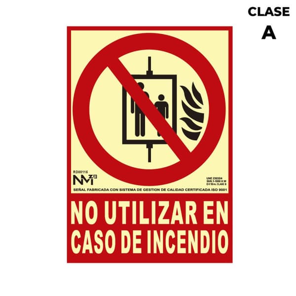 Kyltti Normaluz No utilizar en caso de incendio PVC