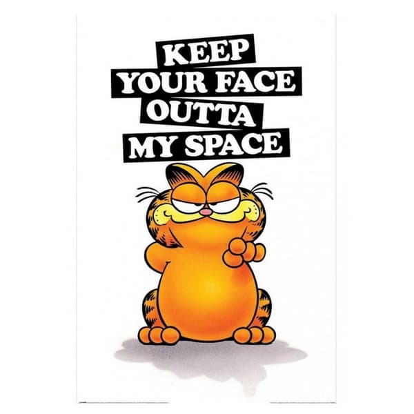 Garfield Keep Your Face Maxi Poster Orange/Black/White 91.5cm x 61cm