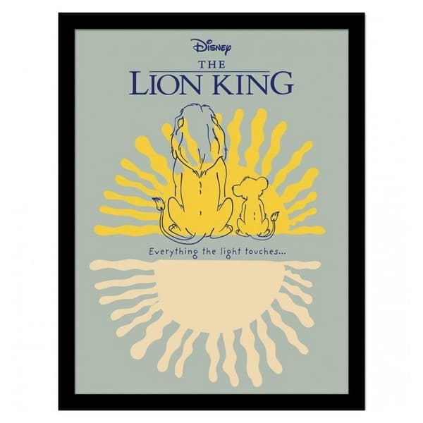 The Lion King Everything The Light Touches Mufasa Framed Poster Blue/Yellow/White 40cm x 30cm