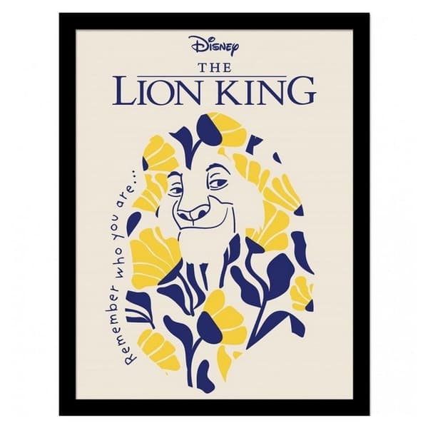 The Lion King Remember Who You Are Mufasa Framed Poster Yellow/Blue/White 40cm x 30cm