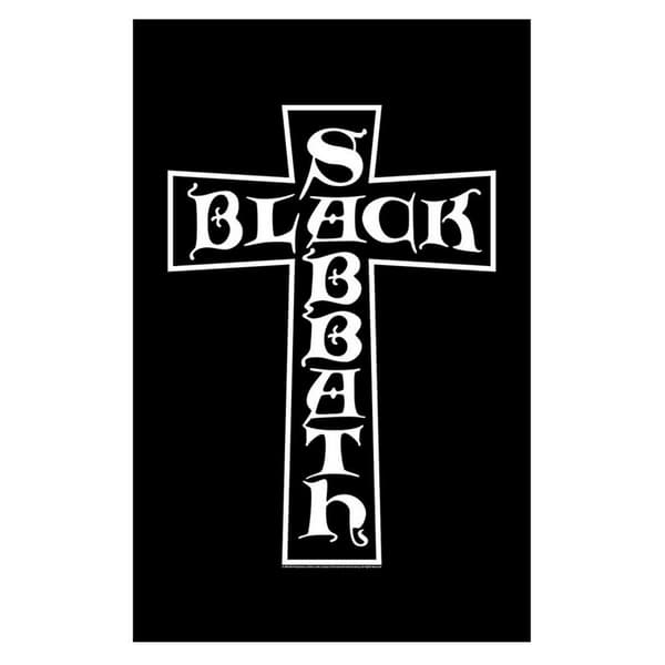 Black Sabbath Cross Textile Poster Black/White One Size