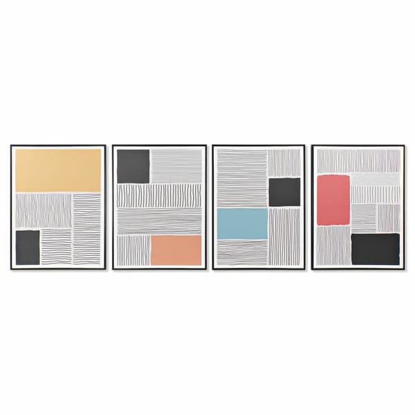 Tavla DKD Home Decor Abstrakt 60 x 3 x 80 cm Loft (4 Delar)